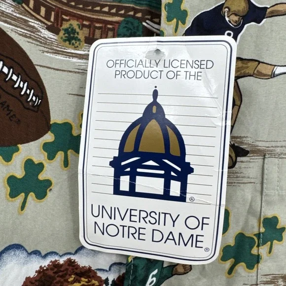 Reyn Spooner Notre Dame Football Fighting Irish Hawaiian Shirt Men'sM New Tags